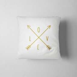 Love Arrow Pillow, Throw Farmhouse Rustic Cushion Cover, Couple Gift, Bedroom Decor, Cabin Housewarming Gift - thumbnail 4