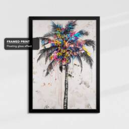 Palm Tree California Los Angeles Graffiti Painting Framed Poster Print & Canvas Wall Decor Art Bedroom Home Interior Gift - thumbnail 2