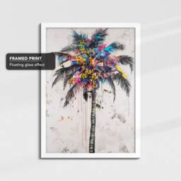 Palm Tree California Los Angeles Graffiti Painting Framed Poster Print & Canvas Wall Decor Art Bedroom Home Interior Gift - thumbnail 3