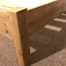 The Suffolk Bed Frame Chunky Solid Rustic Reclaimed Pine Wood With Headboard All Sizes Available Free UK Delivery. Extra Thick 4.5cm Slats - thumbnail 2