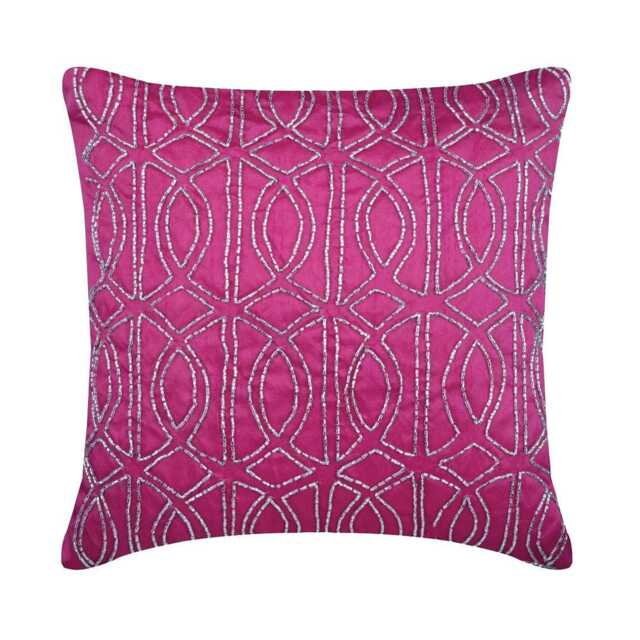 "Art Silk Fuchsia Pink Couch Cushion 16""x16" - image 1