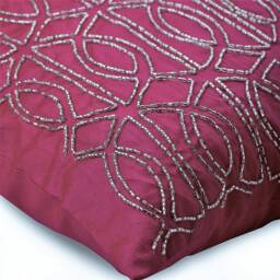 "Art Silk Fuchsia Pink Couch Cushion 16""x16" - thumbnail 2