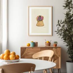Schnauzer Print - Dogs On Chairs Collection 5x7 Inches/A5 A4 A3 - thumbnail 2