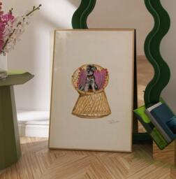 Schnauzer Print - Dogs On Chairs Collection 5x7 Inches/A5 A4 A3 - thumbnail 1