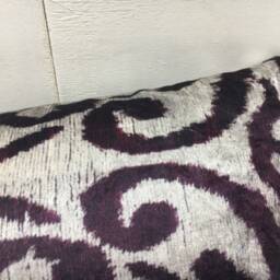 Handwoven Silk Ikat Lumbar Pillow Cover, Modern Home Decor - 10x24 - thumbnail 2