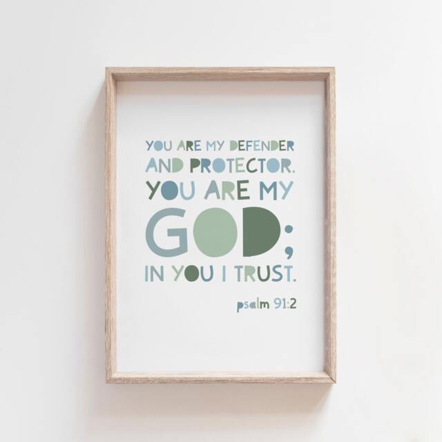 Kids Christian Wall Art, Bible Verse Prints, Boys Nursery Print, Scripture Baby Boy Gift, Bedroom, Playroom - image 1