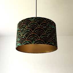 "Lampshade ""Fans in Turquoise-Gold" - thumbnail 2