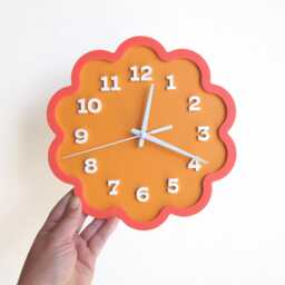 Framed Flower Layered Acrylic Wall Clock - Orange & Papaya - thumbnail 1