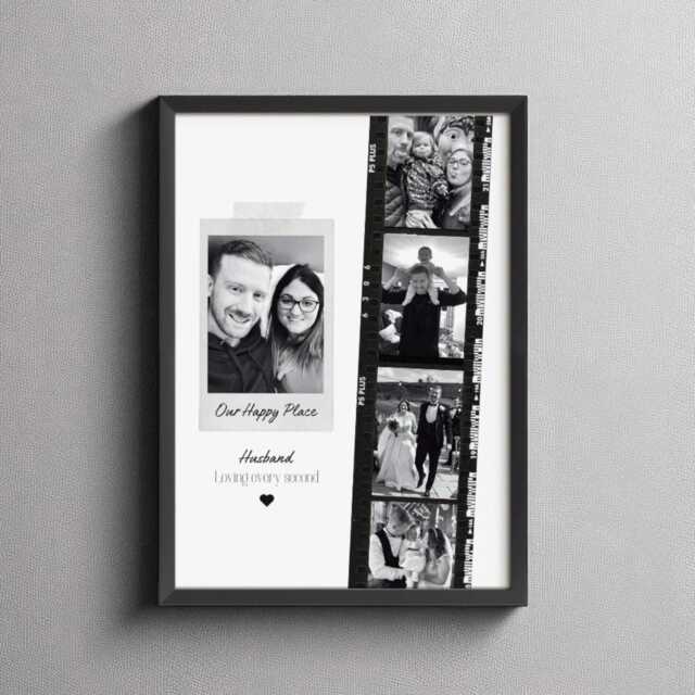 Personalised Film Strip Photo Frame, Custom Husband Memory Gift, Anniversary Wedding Collage - image 1