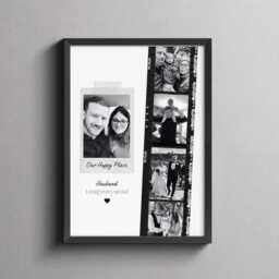Personalised Film Strip Photo Frame, Custom Husband Memory Gift, Anniversary Wedding Collage - thumbnail 1