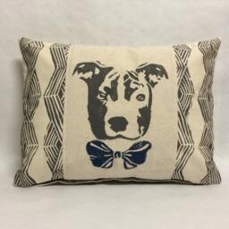 Pit Bull Print Pillow Geometric Tribal Design, Dog Lover Gift - thumbnail 2