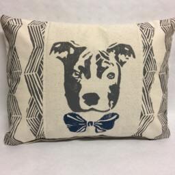 Pit Bull Print Pillow Geometric Tribal Design, Dog Lover Gift - thumbnail 3