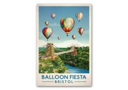 Bristol Balloon Fiesta Poster, Festival , Clifton Bridge, Vintage Retro Travel Poster, Hot Air Print - thumbnail 1