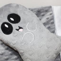 Gray Ghost Minky Baby Security Blanket Halloween Lovey With Satin - thumbnail 2