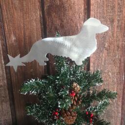 Dachshund, Long Haired, Weiner Dog, Christmas Tree Topper, Wall Hanging Or Yard Stake, Metal Aluminum, Dog Lover Gift, Doxie, Unique - thumbnail 4