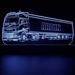 Personalised Lorry With Trailer Led Night Light, Gift, Trucker Driver Lights, Bedroom Light - thumbnail 1