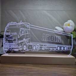 Personalised Lorry With Trailer Led Night Light, Gift, Trucker Driver Lights, Bedroom Light - thumbnail 2