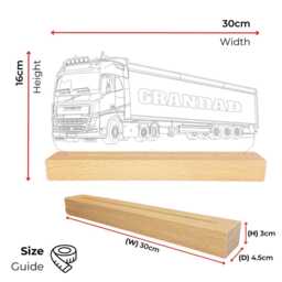 Personalised Lorry With Trailer Led Night Light, Gift, Trucker Driver Lights, Bedroom Light - thumbnail 3