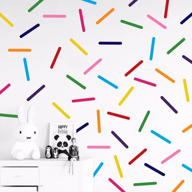 Set Of 60 Colourful Sprinkles Wall Decals, Confetti - Multiple Colors & Sizes Available - image 1