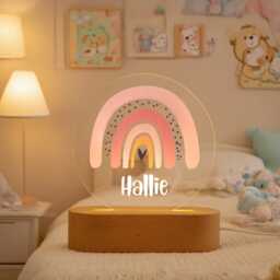 Personalized Rainbow Night Light, Childrens Led Lamp, Cute Light, Custom Name Light, Bedside Lamp, Baby Girl Gifts - thumbnail 2