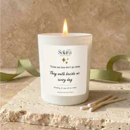 Those We Love Don't Go Away Sympathy Candle Gift, Personalised Memorial For Loss Dad Mum Friend, Remembrance Thinking Of You - thumbnail 1