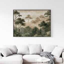 Green Forest Poster, Vintage Woodland Print, Landscape Wall Art, Paper - thumbnail 3
