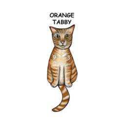 Tabby Cat Clock With Swinging Tail-Orange Or Grey