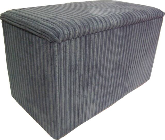 Ottoman/Toy Box Storage Box - Charcoal Grey Jumbo Cord - image 1