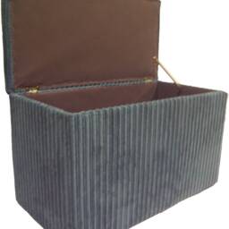 Ottoman/Toy Box Storage Box - Charcoal Grey Jumbo Cord - thumbnail 2