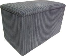Ottoman/Toy Box Storage Box - Charcoal Grey Jumbo Cord