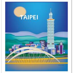 Taipei Skyline Print, Taiwan Vertical Travel Art Office Map, Poster Style E8-O-Tai - thumbnail 3