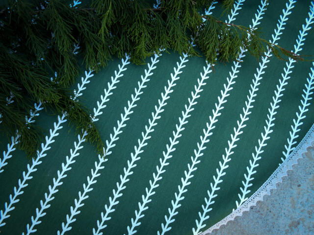 Green Christmas Tree Skirt Large Xmas Skirts Holiday Decor Swedish Ornament - image 1
