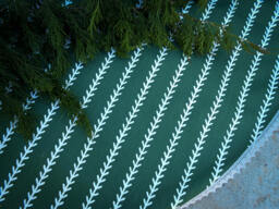 Green Christmas Tree Skirt Large Xmas Skirts Holiday Decor Swedish Ornament - thumbnail 1