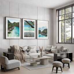 Beach Wall Art, Set Of 3 Prints Neutral Posters, Coastal Home Decor, Bedroom Art Ocean Pictures - thumbnail 2