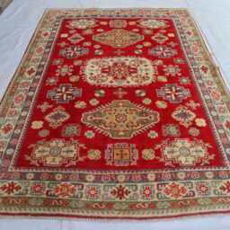 4'9x6'9 Handmade Medallion Wool Area Rug, New Kazak Design Farmhouse Afghan Luxury Bedroom Livingroom Office D??cor Rug - thumbnail 2