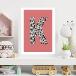 Animal Initial Print Colour Choice Personalised - Kids Children Home Playroom Bedroom Gift Bespoke A5 A4 A3 Framed - thumbnail 2