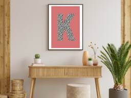 Animal Initial Print Colour Choice Personalised - Kids Children Home Playroom Bedroom Gift Bespoke A5 A4 A3 Framed - thumbnail 1