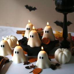Handmade Ghost Candle Spooky Halloween Soy Wax Decor - thumbnail 4