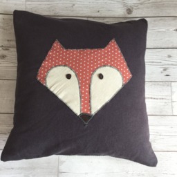 Fox Cushion - Applique Fox Cover Father's Day Gifts For Dad Home Forest Orange Accessories - thumbnail 1