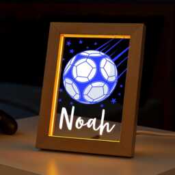 Personalised Led Football Frame, Night Light Gift, Gifts For Bedroom, Birthday Kids, Boys Bedroom Nursery
