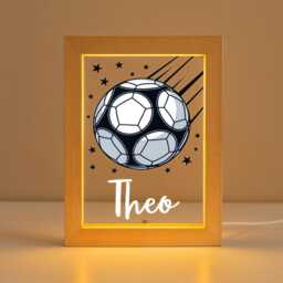 Personalised Led Football Frame, Night Light Gift, Gifts For Bedroom, Birthday Kids, Boys Bedroom Nursery - thumbnail 4