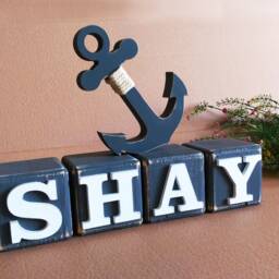 Custom Letters Blocks, Personalized Wooden Baby Name Block Nursery Decor - thumbnail 2