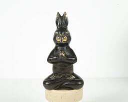 Bronze Rabbit Yoga Figurine, 5.2 - thumbnail 1