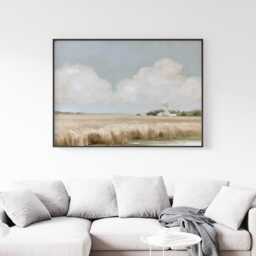 Wheat Field Poster, Windmill Landscape Print, Country Wall Art, Paper - thumbnail 4