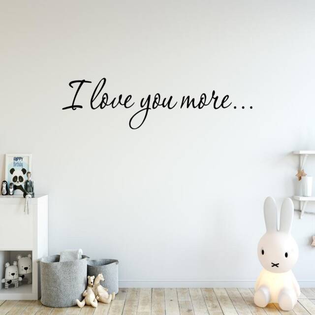 I Love You More Wall Decal Quote Inspirational Romantic Art Decor Stickers Sayings Bedroom Decals Vwaq-1925 - image 1