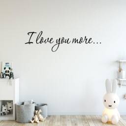 I Love You More Wall Decal Quote Inspirational Romantic Art Decor Stickers Sayings Bedroom Decals Vwaq-1925 - thumbnail 1