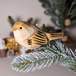 Handmade Clip-On Bird Ornaments For Christmas Tree - Unique, Artful, & Festive Holiday Decorations - thumbnail 3