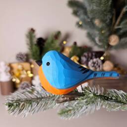 Handmade Clip-On Bird Ornaments For Christmas Tree - Unique, Artful, & Festive Holiday Decorations - thumbnail 2