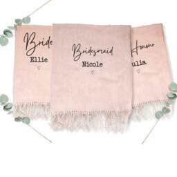 Bridesmaid Present, Personalised Blanket, Wedding Gift, Bridesmaids Favour, Bridesmaids, Blanket - thumbnail 1