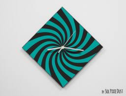 Turquoise Retro Optical Illusion Wall Clock - thumbnail 1